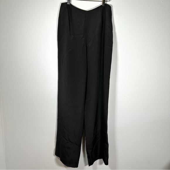 NWT Flores & Flores Black Silk Palazzo Pants Size 4 minimalist Parisian oldmoney - Picture 1 of 7